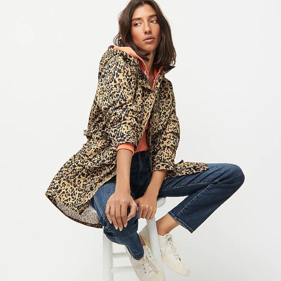 J.Crew Perfect rain jacket in leopard print-AI243 - Picture 5 of 6